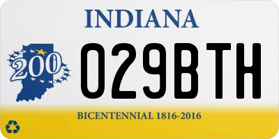 IN license plate 029BTH