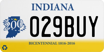 IN license plate 029BUY