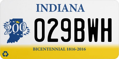 IN license plate 029BWH