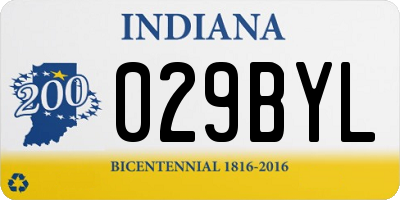 IN license plate 029BYL