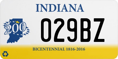 IN license plate 029BZ