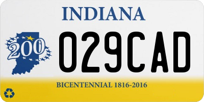 IN license plate 029CAD