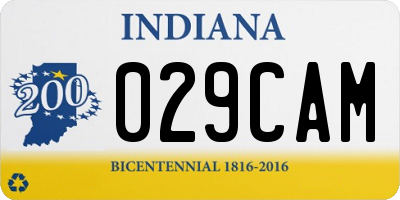 IN license plate 029CAM