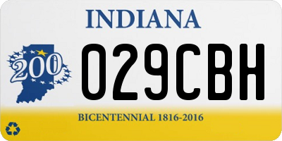 IN license plate 029CBH