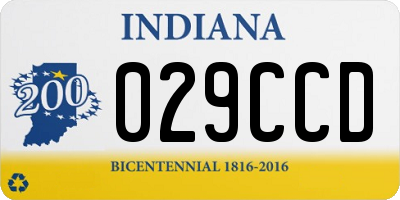 IN license plate 029CCD