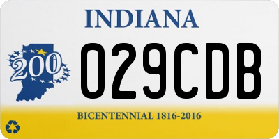 IN license plate 029CDB