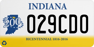 IN license plate 029CDO