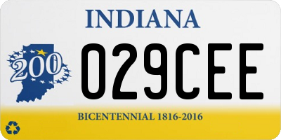IN license plate 029CEE