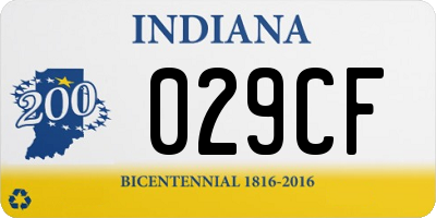 IN license plate 029CF