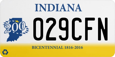 IN license plate 029CFN
