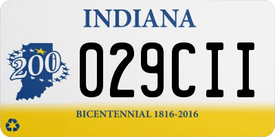 IN license plate 029CII