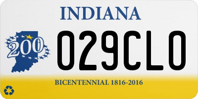 IN license plate 029CLO