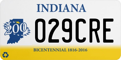 IN license plate 029CRE