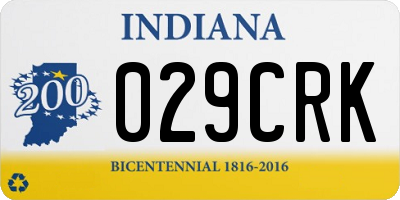 IN license plate 029CRK