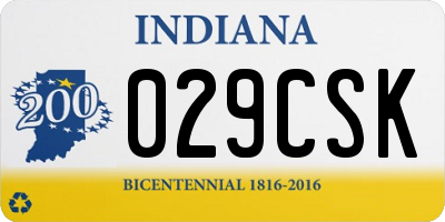 IN license plate 029CSK