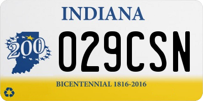 IN license plate 029CSN