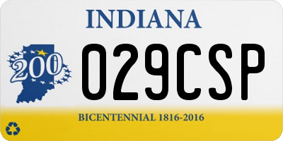 IN license plate 029CSP