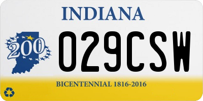IN license plate 029CSW