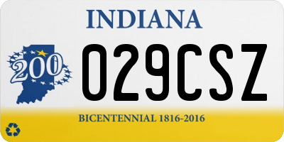 IN license plate 029CSZ