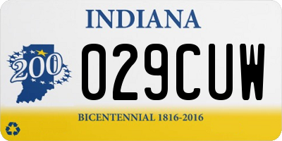 IN license plate 029CUW