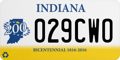 IN license plate 029CWO