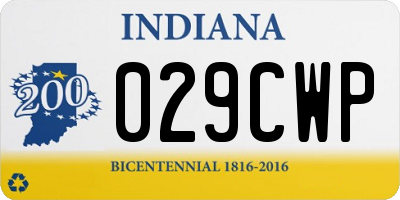 IN license plate 029CWP