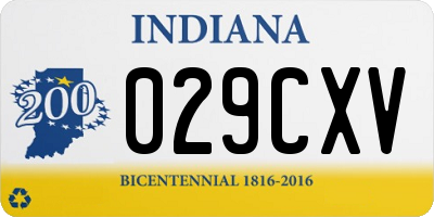 IN license plate 029CXV