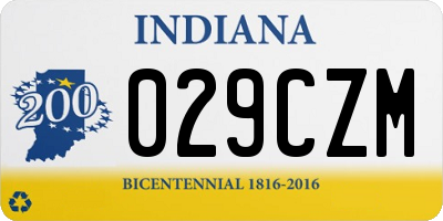 IN license plate 029CZM