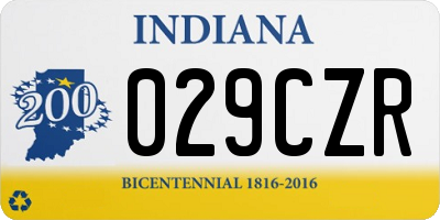 IN license plate 029CZR