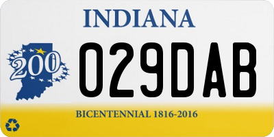 IN license plate 029DAB