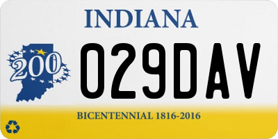 IN license plate 029DAV