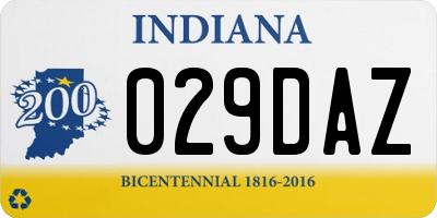 IN license plate 029DAZ