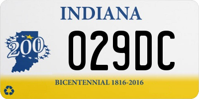 IN license plate 029DC