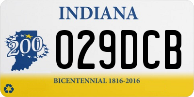 IN license plate 029DCB