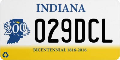 IN license plate 029DCL
