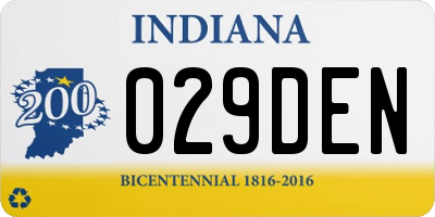IN license plate 029DEN