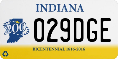 IN license plate 029DGE