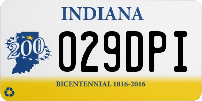 IN license plate 029DPI