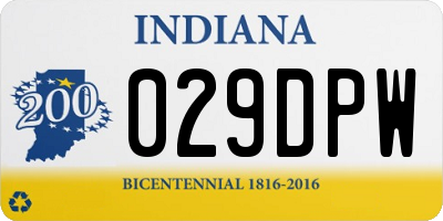 IN license plate 029DPW