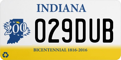 IN license plate 029DUB