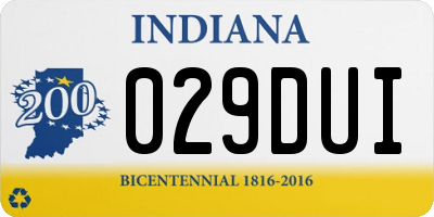 IN license plate 029DUI