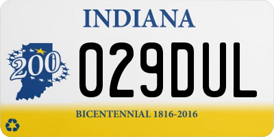 IN license plate 029DUL