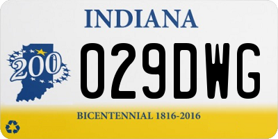 IN license plate 029DWG
