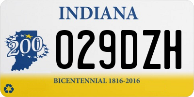 IN license plate 029DZH