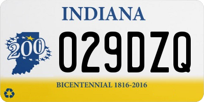 IN license plate 029DZQ