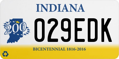 IN license plate 029EDK