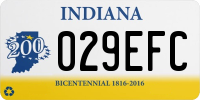 IN license plate 029EFC