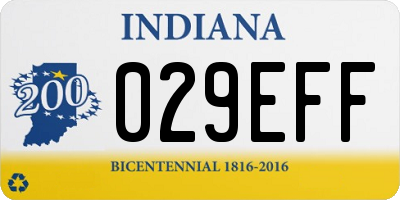 IN license plate 029EFF