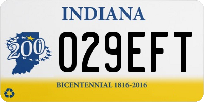 IN license plate 029EFT