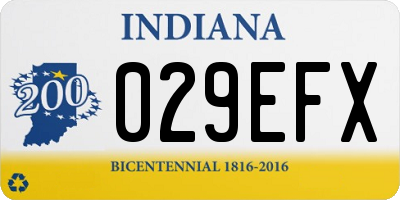 IN license plate 029EFX